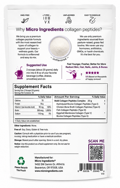 Multi Collagen Peptides Types - 907 G (2 Lb)